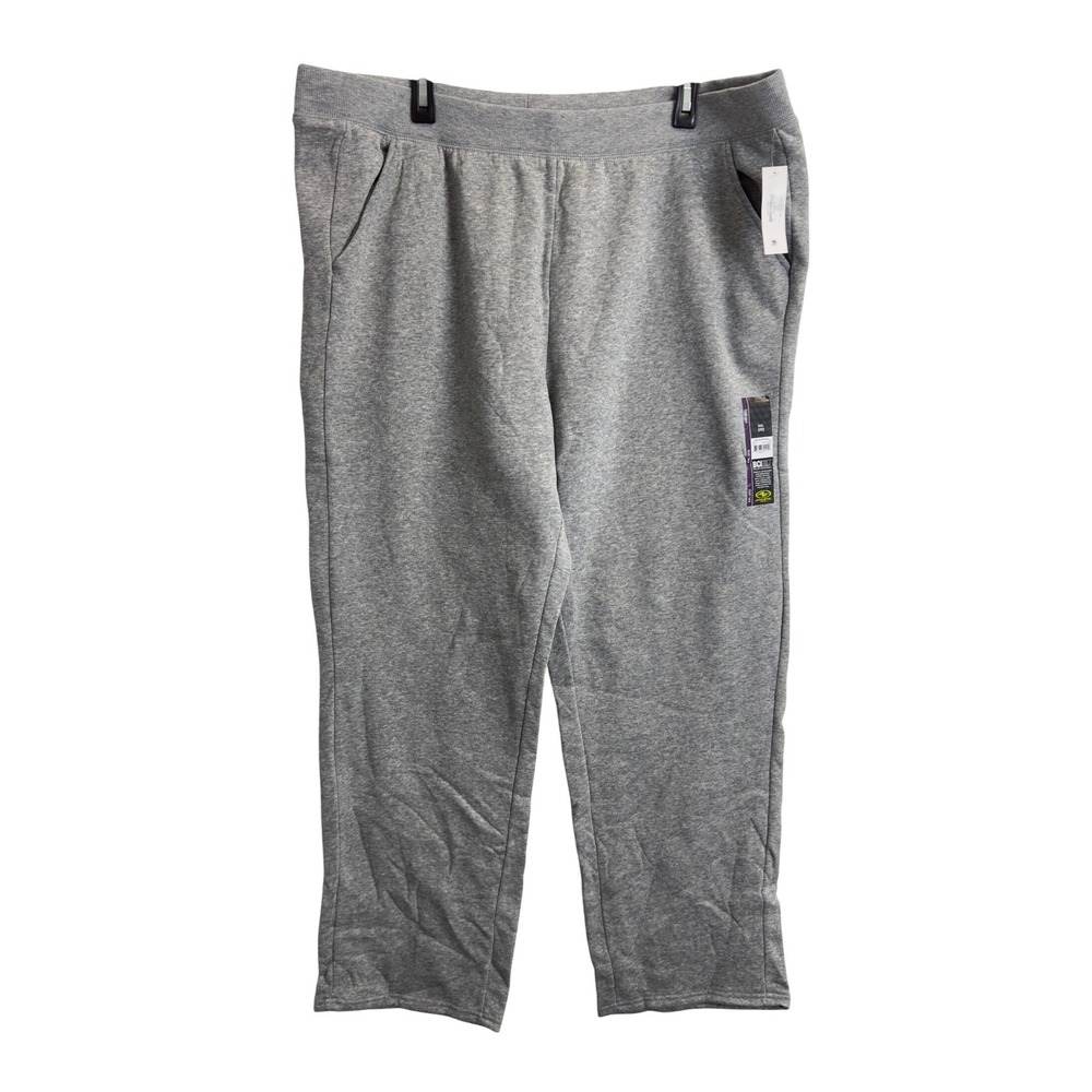Athletic Works Womens XXL 20 Heather Grey Fleece Open Leg Sweatpants Pockets